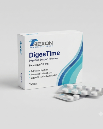 Traxon DigesTime Pancreatin 200mg Tablets - Advanced Digestive Support Formula