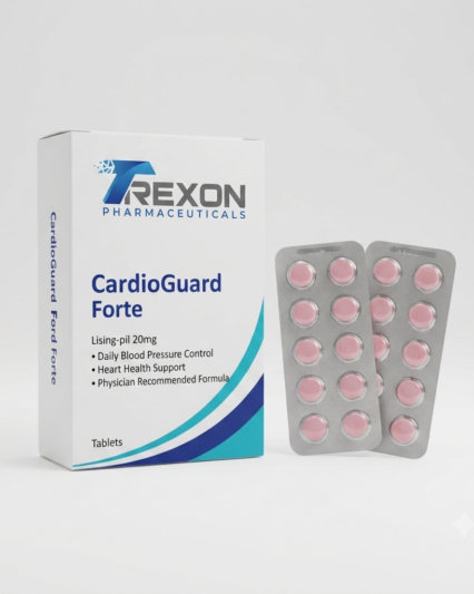 Trexon CardioGuard Forte Lisinopril 20mg Tablets - Daily Blood Pressure & Heart Health Support