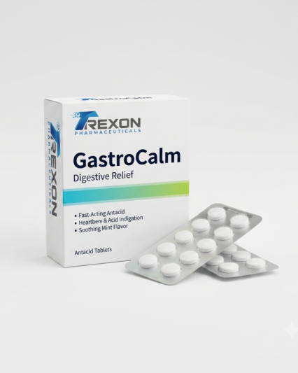 Trexon GastroCalm Digestive Relief Antacid Tablets - Fast-Acting Heartburn & Acid Indigestion Support